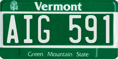 VT license plate AIG591