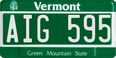 VT license plate AIG595