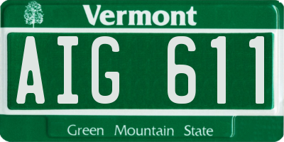 VT license plate AIG611