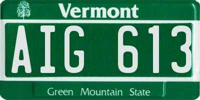 VT license plate AIG613