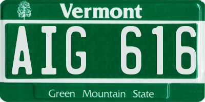 VT license plate AIG616