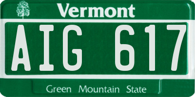 VT license plate AIG617