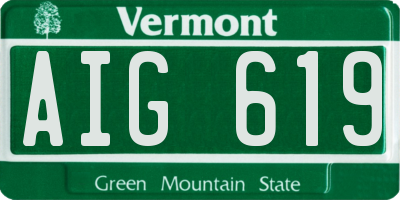 VT license plate AIG619