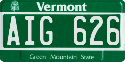 VT license plate AIG626