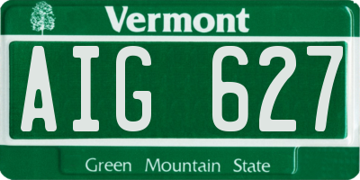VT license plate AIG627