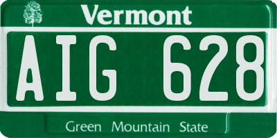 VT license plate AIG628