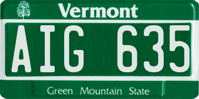 VT license plate AIG635