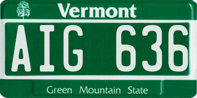 VT license plate AIG636