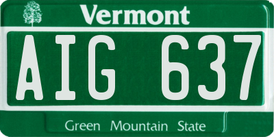 VT license plate AIG637