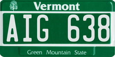 VT license plate AIG638