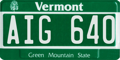 VT license plate AIG640