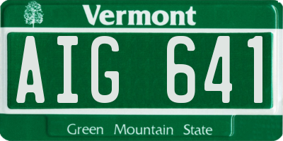 VT license plate AIG641
