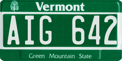 VT license plate AIG642