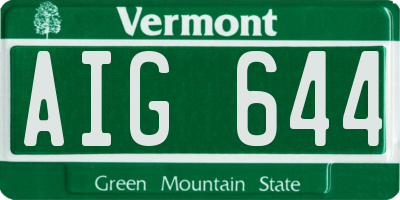 VT license plate AIG644