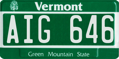 VT license plate AIG646