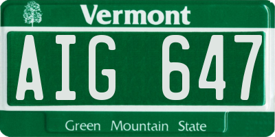 VT license plate AIG647