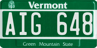 VT license plate AIG648