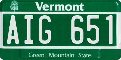 VT license plate AIG651