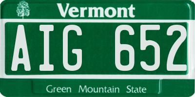 VT license plate AIG652