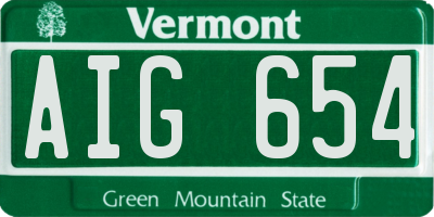 VT license plate AIG654