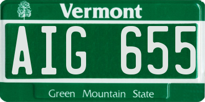 VT license plate AIG655