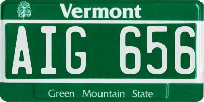 VT license plate AIG656