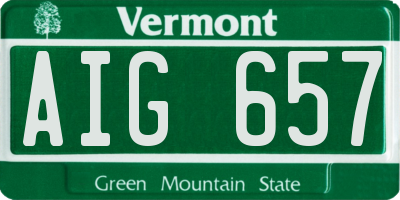 VT license plate AIG657