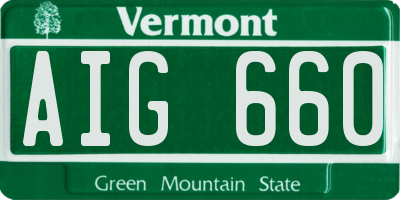 VT license plate AIG660