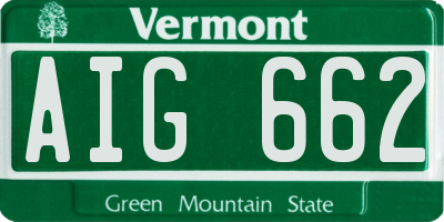 VT license plate AIG662