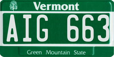 VT license plate AIG663