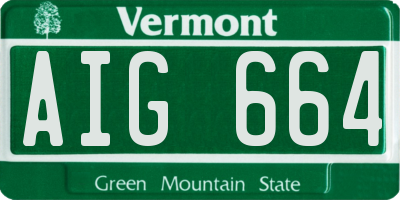 VT license plate AIG664