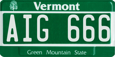 VT license plate AIG666