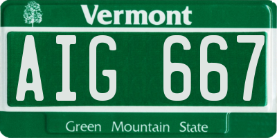 VT license plate AIG667