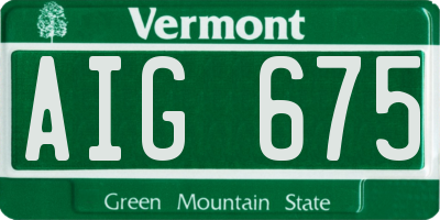 VT license plate AIG675