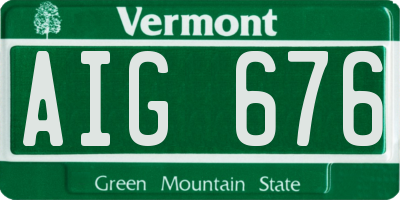 VT license plate AIG676