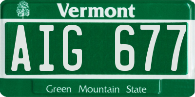 VT license plate AIG677