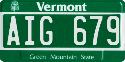 VT license plate AIG679