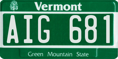 VT license plate AIG681