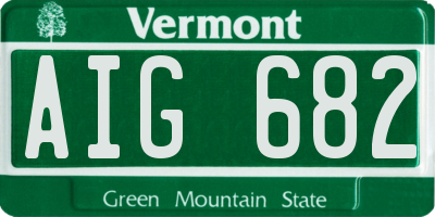 VT license plate AIG682