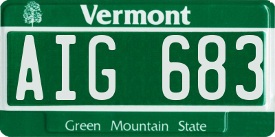 VT license plate AIG683