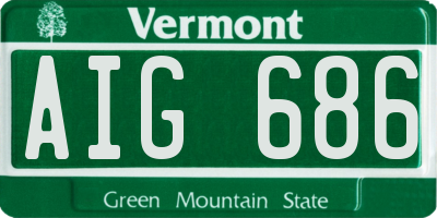 VT license plate AIG686