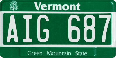 VT license plate AIG687