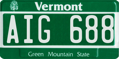 VT license plate AIG688