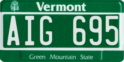VT license plate AIG695