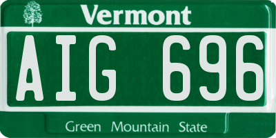 VT license plate AIG696