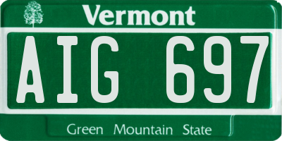VT license plate AIG697