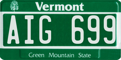 VT license plate AIG699
