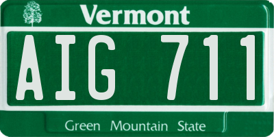 VT license plate AIG711