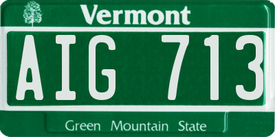 VT license plate AIG713