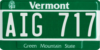 VT license plate AIG717